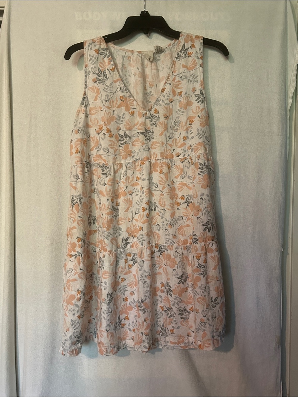 Joie Peach Floral Linen Sleeveless Dress